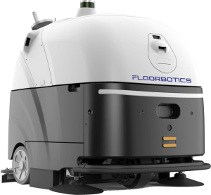 The FloorBot Quad 1100, an autonomous industrial and commercial cleaning robot, designed to navigate and clean complex environments efficiently.